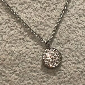 Loft Pave Disc Necklace 18”